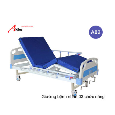 Giường bệnh Akiko A82 có kết cấu 2 tay quay dễ dàng sử dụng
