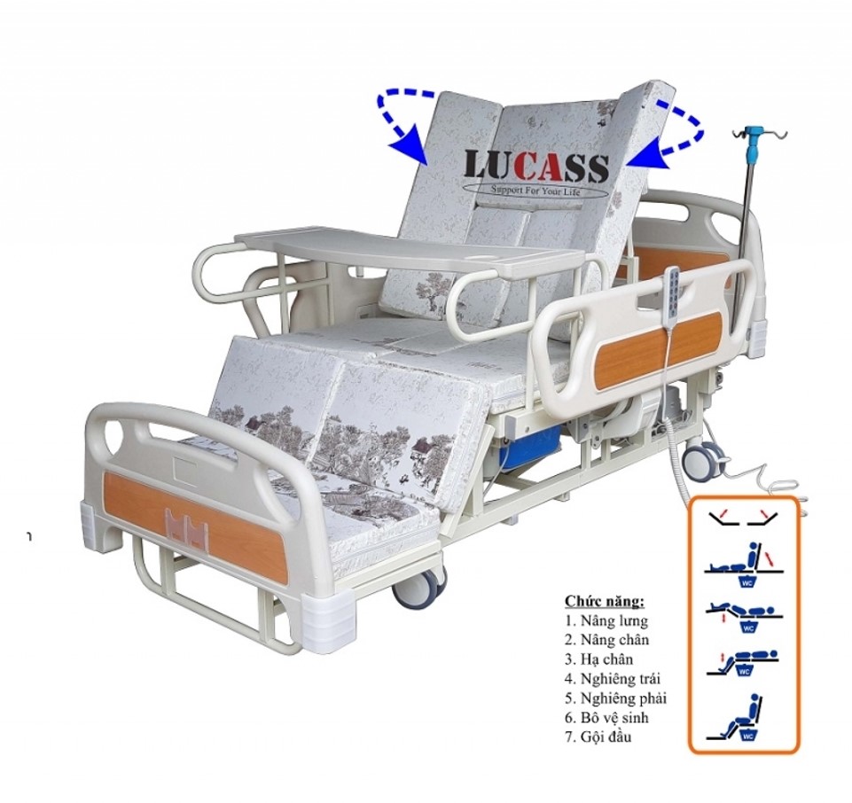 Giường điện Lucass GB4 là mẫu giường đa năng được sản xuất trên dây chuyền  hiện đại của Mỹ.