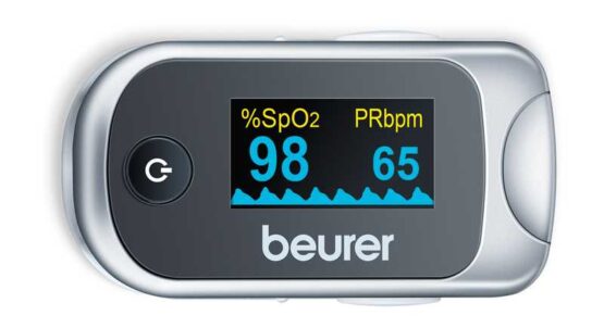 Máy đo nồng độ Oxy trong máu (SPO2) và nhịp tim BEURER PO80 màn hình rõ nét
