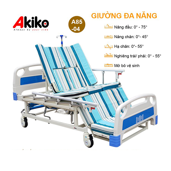 Giường y tế Akiko A85-04 là một trong số những mẫu giường đa năng của thương hiệu Akiko