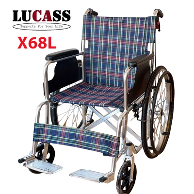 Xe lăn hợp kim nhôm siêu nhẹ Lucass X68 có thể gấp gọn khi mang theo đi du lịch