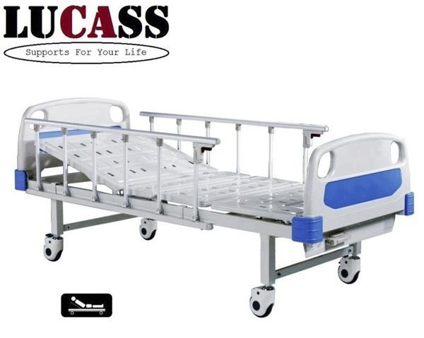 Giường bệnh Lucass GB1-A1-1 được làm từ sắt sơn tĩnh điện mang lại độ bền chắc cho sản phẩm.