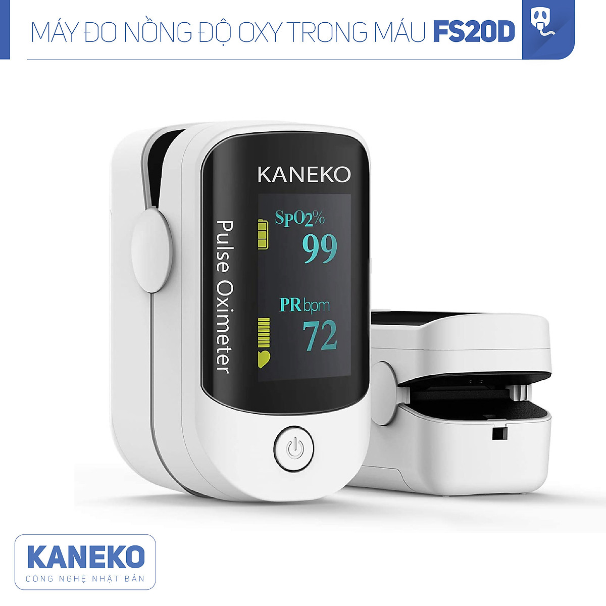 Máy đo nồng độ oxy trong máu SPO2 và nhịp tim Kaneko FS20D