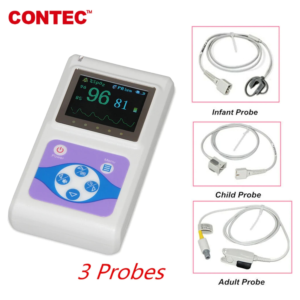 Máy đo nồng độ oxy trong máu cầm tay có dây Contec CMS60D cho trẻ sơ sinh